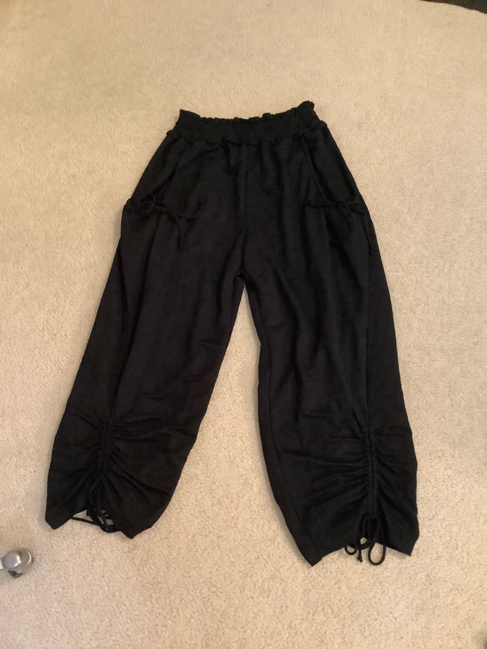 New Free People Beach Black I’m So Fly Harem Bohemian Wide Leg Pants Small 4/6